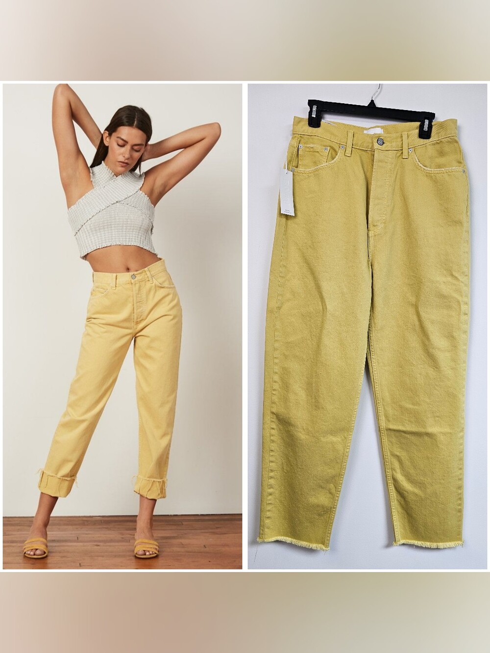 Boyish Toby Relaxed Tapered Jeans Colorway Honey Pot Frayed Cropped Ankle Pants